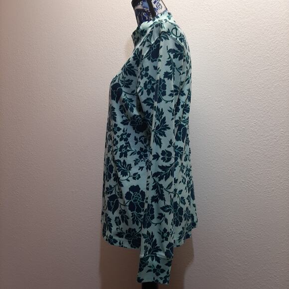 Lands' End Women's Long Sleeve Floral Mock Turtleneck l Size: S (6-8) - Picture 2 of 8
